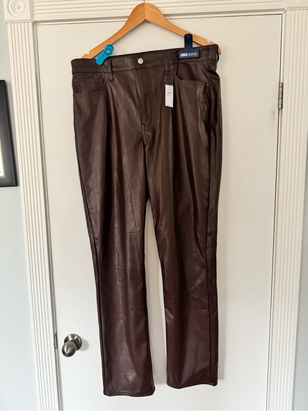 GAP Leather Pants - Burgundy colour. Size 16.
